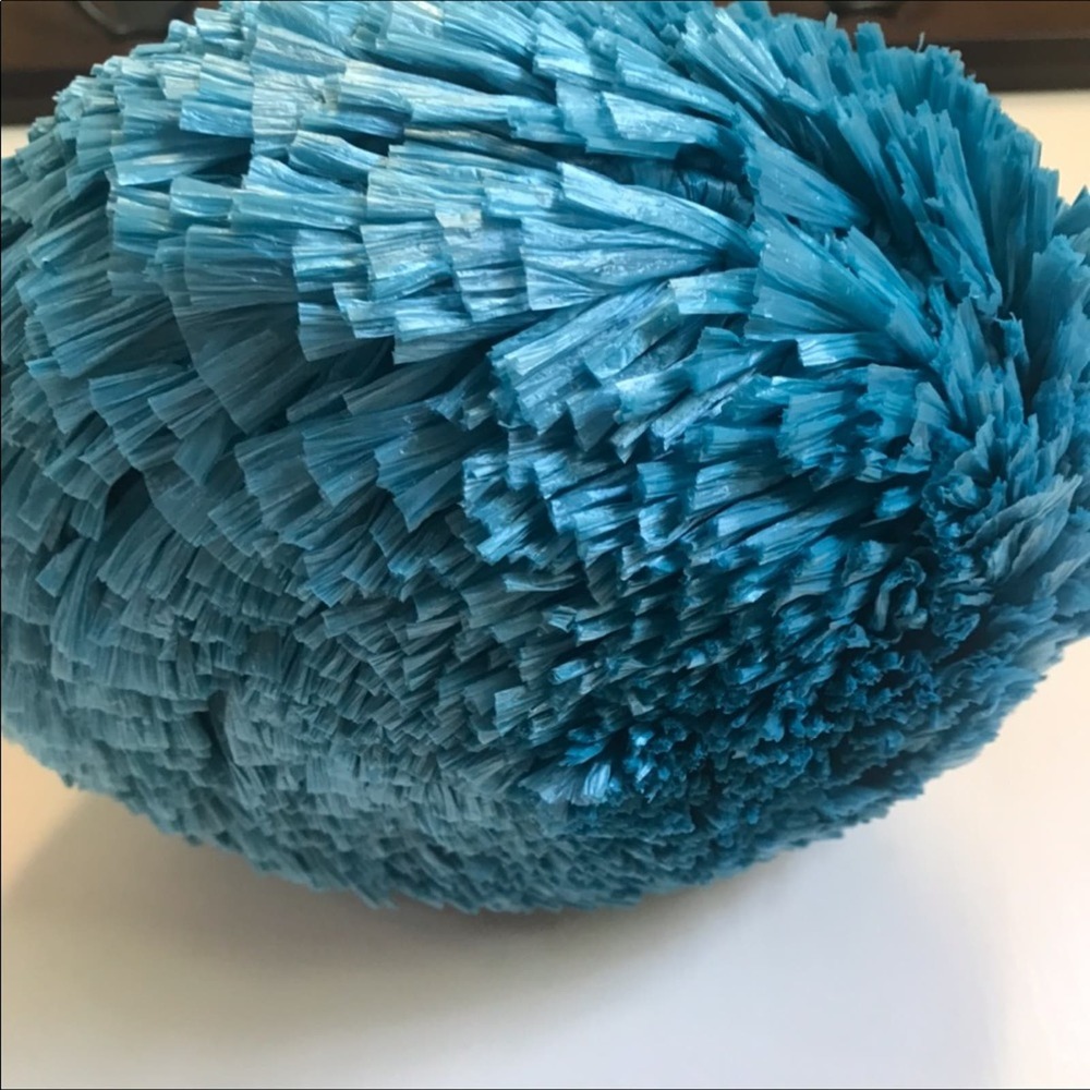 Carolina Santo Domingo Uni Raffia Ocean Blue Purse - Picture 5 of 8